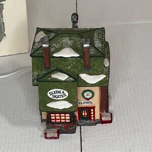 Dept. 56 North Pole Series "Elfie's Sleds and Skates" Heritage Village Mint Cond